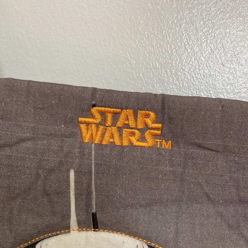 STAR WARS Christmas Holiday Stocking BB8 Gray White Gold Embroidered 18.5 in